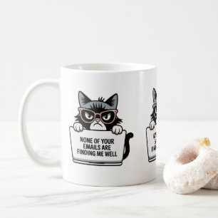 E-Mail Sarcasm Arbeit von Zuhause Cat Sassy Workpl Kaffeetasse