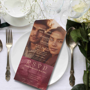 E-Mail-Website zum Minimalistischen Burgundy-Gold- All In One Einladung