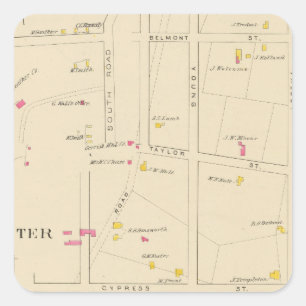 E Manchester, Bakerville, Bezirk 6 Quadratischer Aufkleber