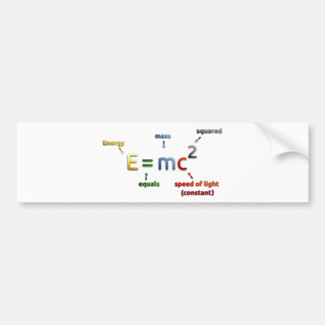 E=mc2 Autoaufkleber (Vorne)