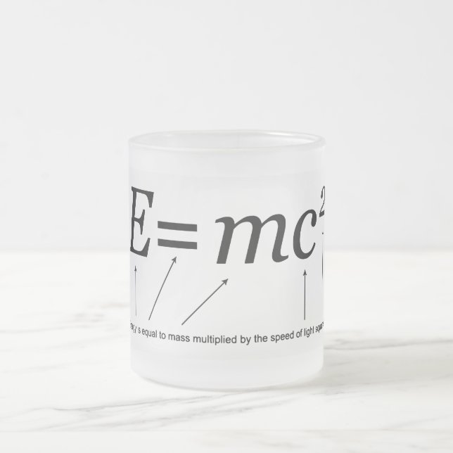 E=MC2 Einsteins Relativitätstheorie Mattglastasse (Mittel)