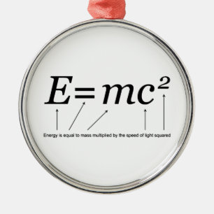 E=MC2 Einsteins Relativitätstheorie Silbernes Ornament