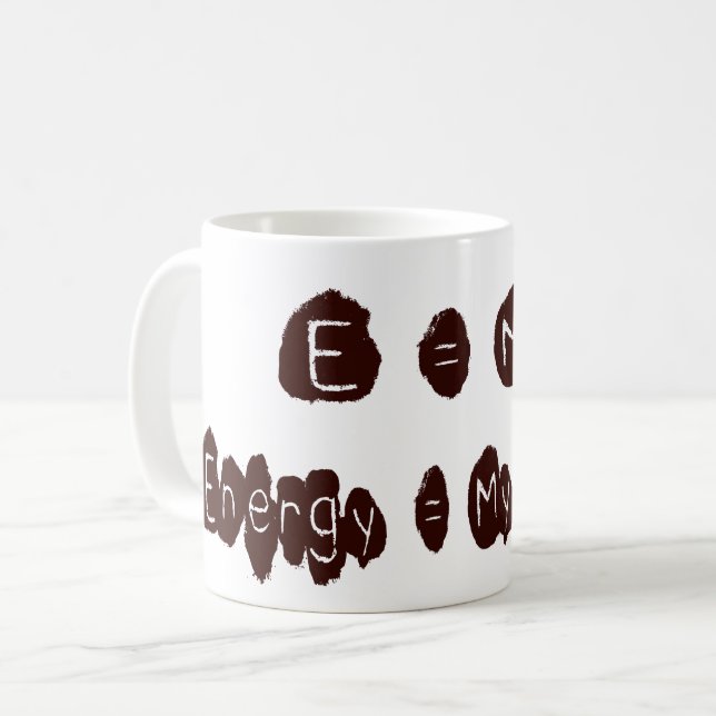 E = MC2 KAFFEETASSE (Vorderseite Links)