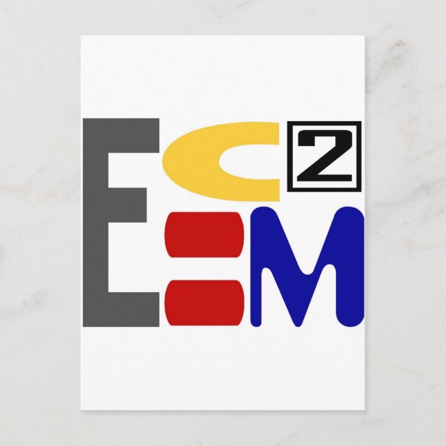 E=MC2 POSTKARTE (Vorderseite)