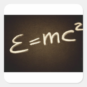 e=mc2.. quadratischer aufkleber