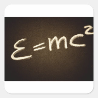 e=mc2.. quadratischer aufkleber