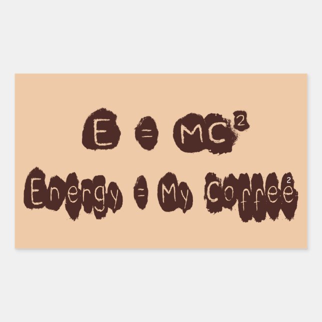 E = MC2 RECHTECKIGER AUFKLEBER (Vorderseite)