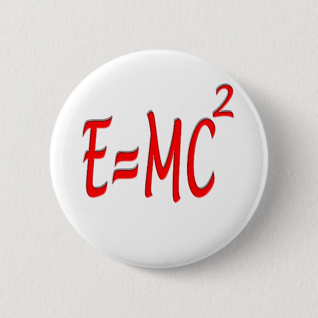 E = MC2 (rot) Button (Vorderseite)