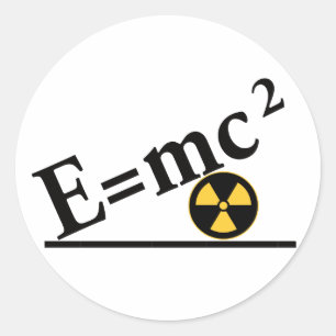 E=mc2 wieder runder aufkleber