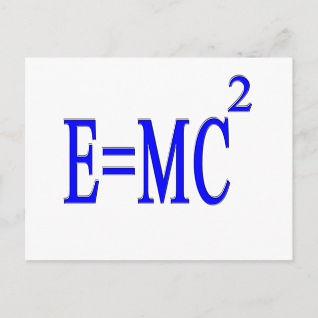E=MC 2 (blau) Postkarte (Vorderseite)