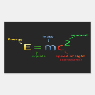 E = MC^2. E entspricht Lux quadriert Rechteckiger Aufkleber