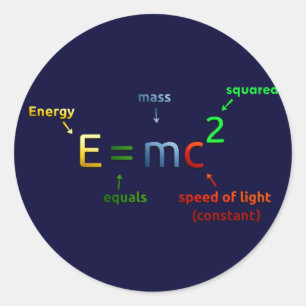 E = MC^2. E entspricht Lux quadriert Runder Aufkleber