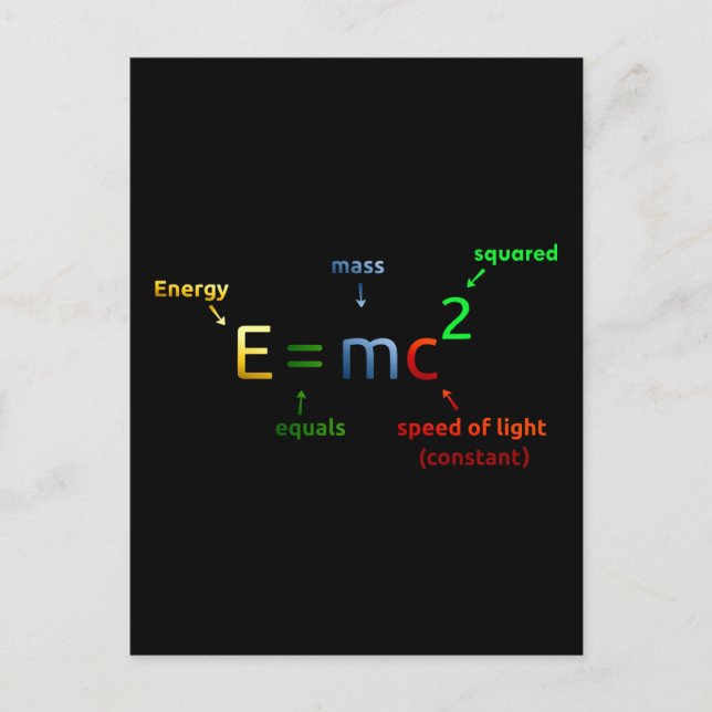 E = MC-2. E equals MC Squared Postkarte (Vorderseite)