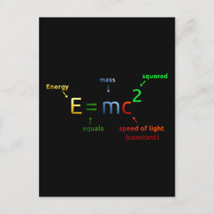 E = MC^2. E gleich MC Squared Postkarte