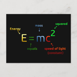 E = MC^2. E gleich MC Squared Postkarte