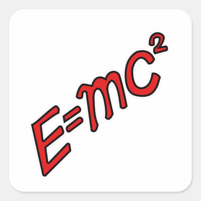 E = mc² – Genius Mode On Quadratischer Aufkleber (Vorderseite)