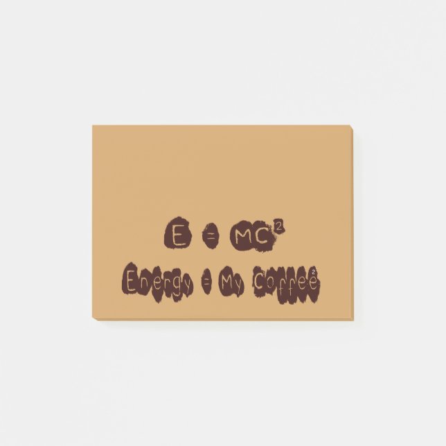 E=MC-Kaffee Post-it Klebezettel (Vorderseite)