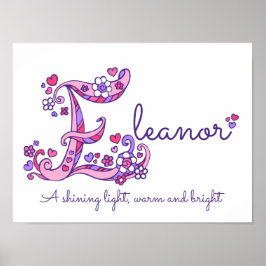 E monogram art Eleangirls name meint poster