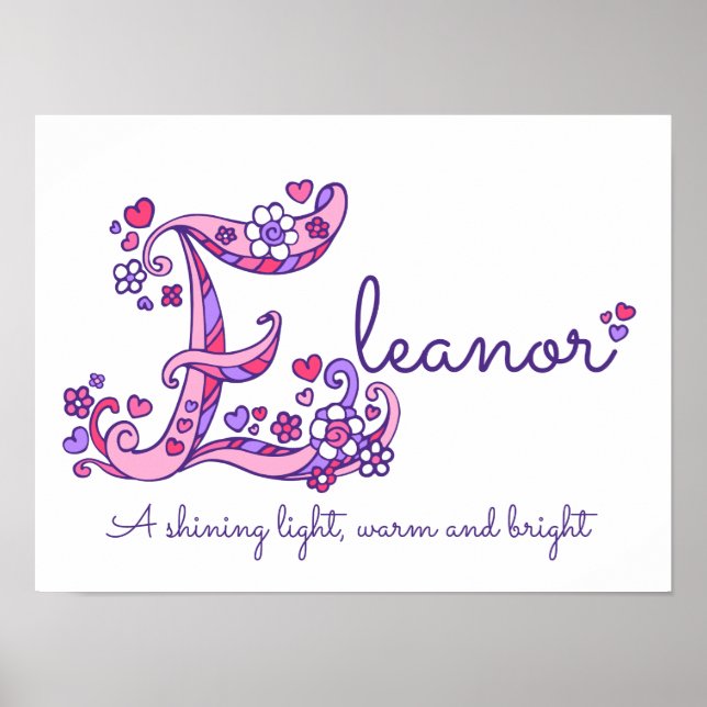 E monogram art Eleangirls name meint poster (Vorne)