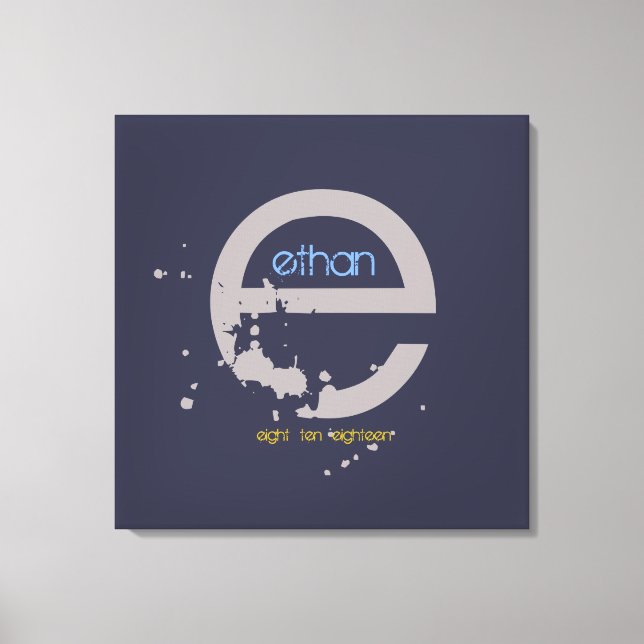 E Monogram erste Bar Bat Mitzvah Sign-In-Board Leinwanddruck (Vorderseite)