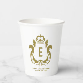 E Monogram Gold Wappen Mit Monogramm Pappbecher