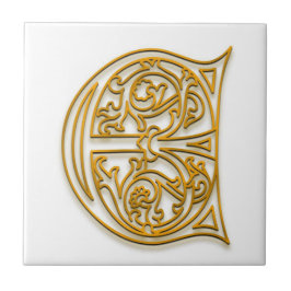 E Monogram "Irish Gold" Keramik Tile Fliese