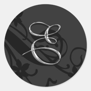 E Monogram Letter Wedding Umschlag Aufkleber Stick
