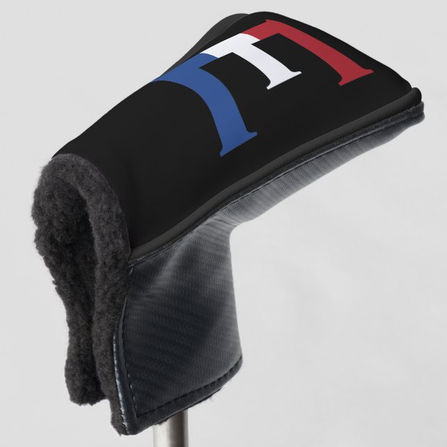 E Monogram überlagert sich auf der NLD-Flagge auf  Golf Headcover (3/4 Vorderseite)
