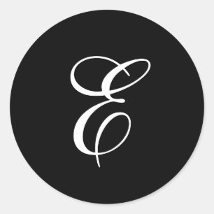 E Monogramm-Aufkleber Runder Aufkleber