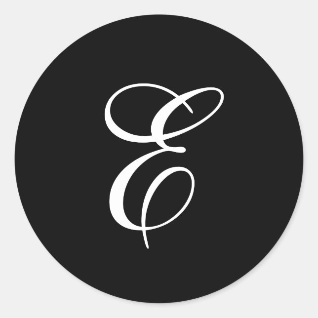E Monogramm-Aufkleber Runder Aufkleber (Vorderseite)