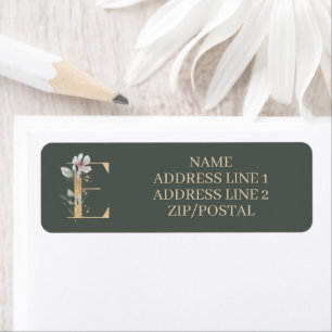 E Monogramm Floral Personalisiert