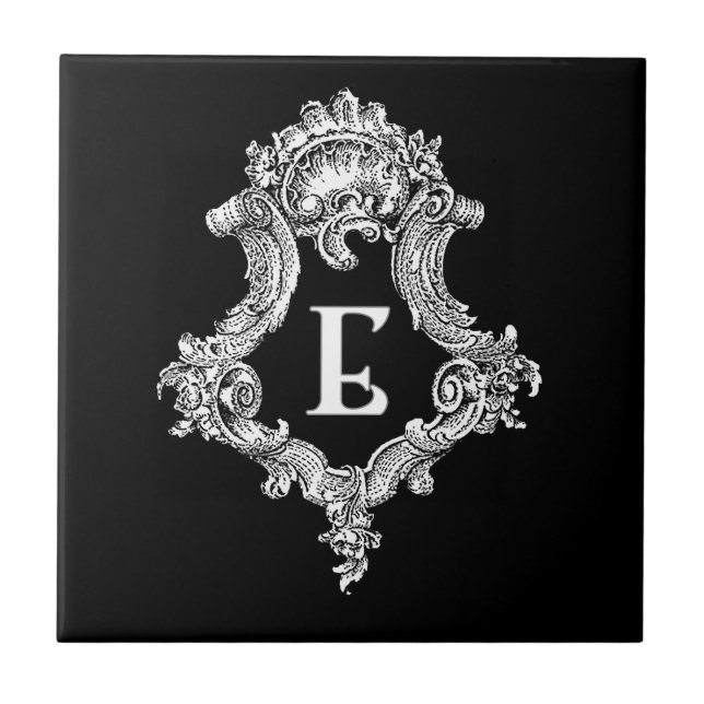 E Monogramm Initiale Fliese (Vorderseite)