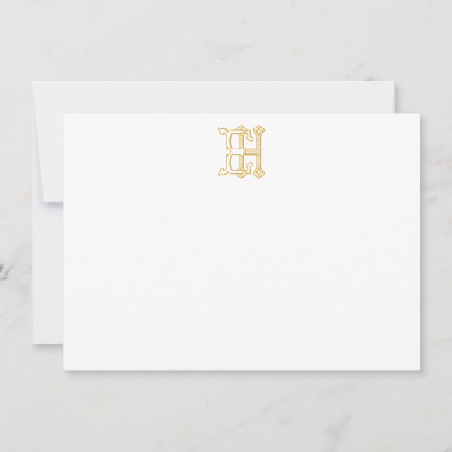 E Monogramm- oder EH-Monogramm-Notecards Mitteilungskarte (Vorderseite)