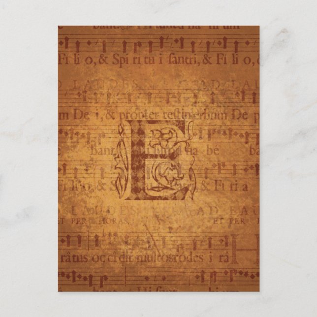E Monogramm Postkarte (Vorderseite)