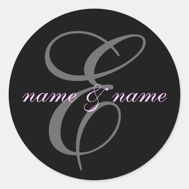 E-Monogramm Runder Aufkleber (Vorderseite)