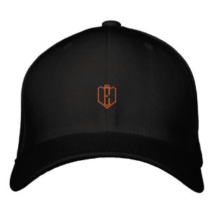 E Monogramm schwarze Flexfit-Wollmütze Größe L XL Bestickte Baseballkappe