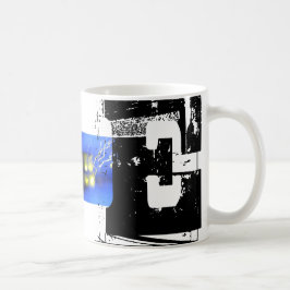 E Monogramm Typografie Cool Grunge Tasse