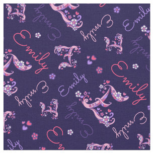 E-Monogramm und personalisiertes Stoff