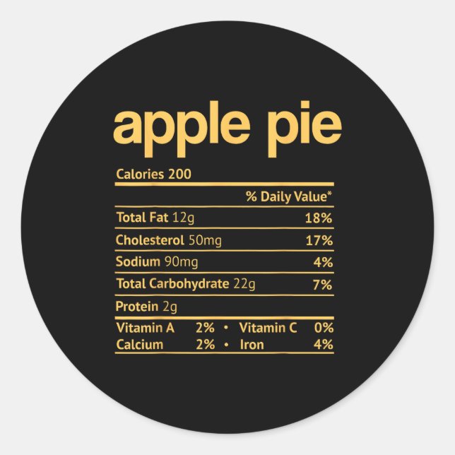 E Nutrition Facts Funny Thanksgiving Christmas  Runder Aufkleber (Vorderseite)