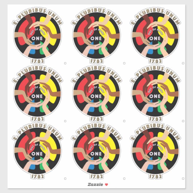E. Pluribus Unum Aufkleber (Blatt)