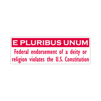 E PLURIBUS UNUM Briefmarke - rot/groß Permastempel