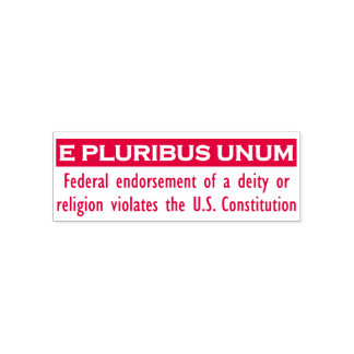 E PLURIBUS UNUM Briefmarke - Rot/Mittel Permastempel