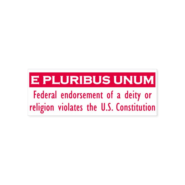 E PLURIBUS UNUM Briefmarke - Rot/Mittel Permastempel (Design)