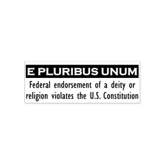 E PLURIBUS UNUM-Briefmarke - Schwarz/Mittel Permastempel