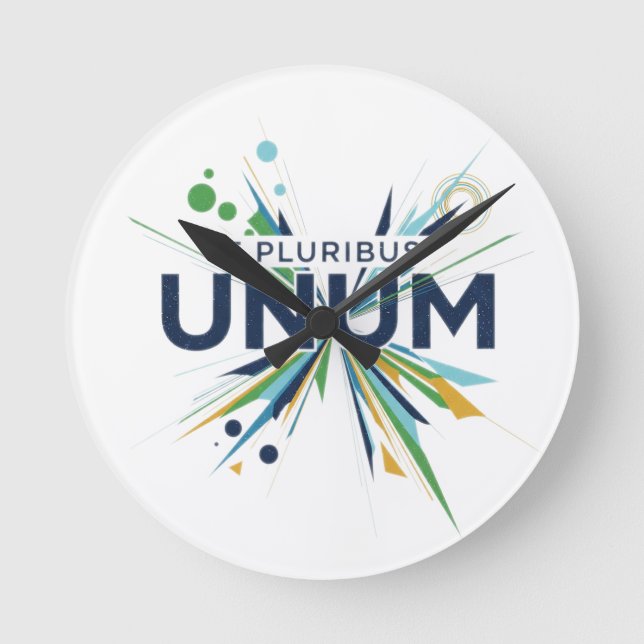 E Pluribus Unum Runde Wanduhr (Vorderseite)