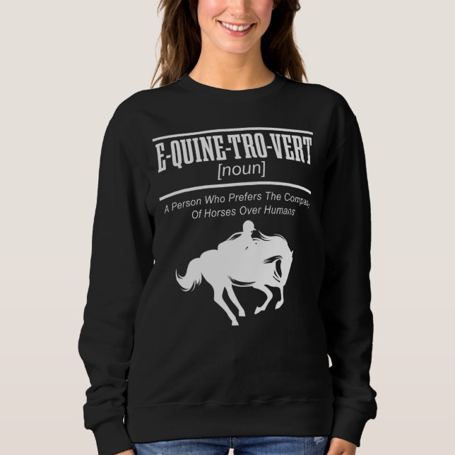 E QUINE TRO VERT Equestrian Horseback Riding Horse Sweatshirt (Vorderseite)
