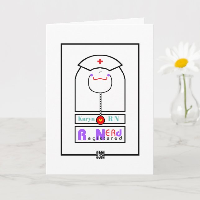 E.R. RN Registered Nerd Grußkarte Karte (Kleine Pflanze)