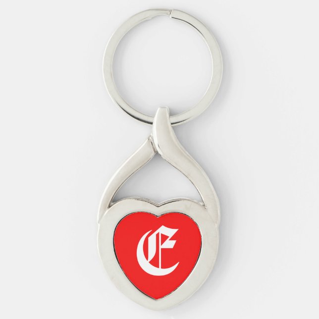 "E" Roter Herzinfarkt Schlüsselanhänger (Vorderseite)