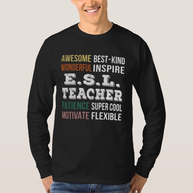 E S L Teacher  Appreciation T-Shirt (Vorderseite)