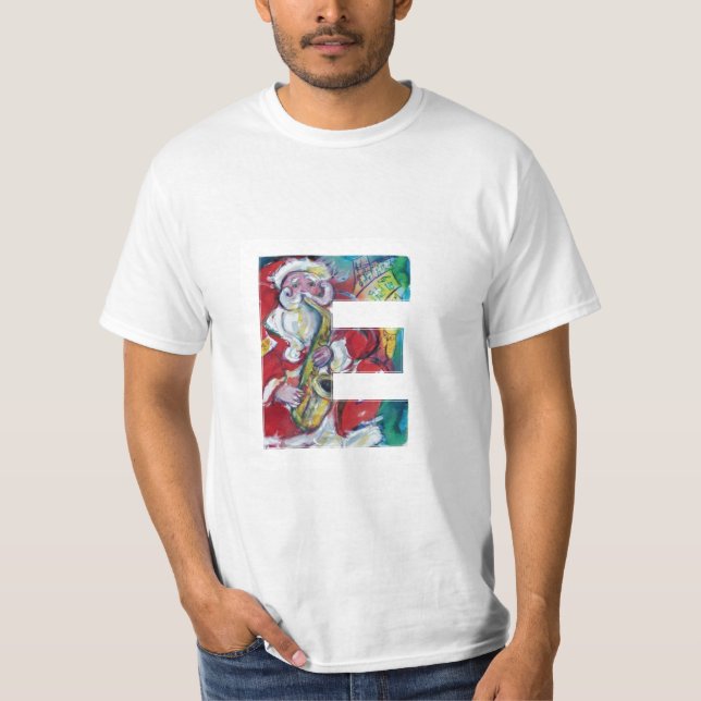 E SCHREIBEN /SANTA UND SAX, CHRISTMAS PARTY MONOGR T-Shirt (Vorderseite)